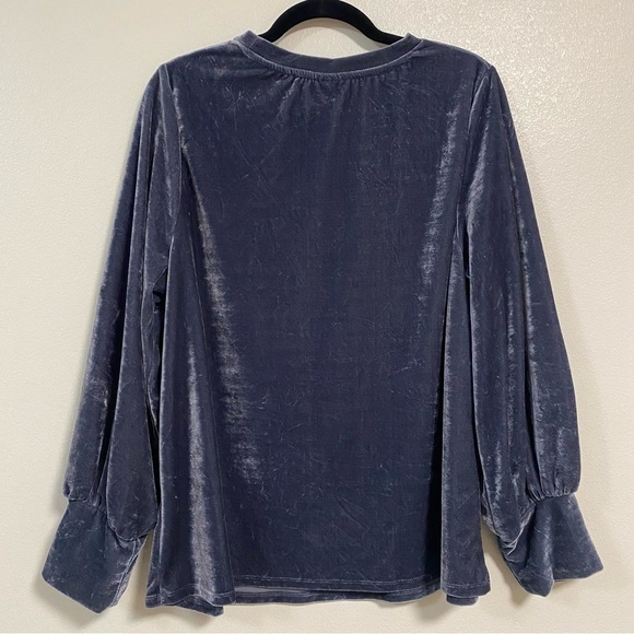 Ava & Viv Crushed Velvet Long Sleeve Top Size 1X - Picture 8 of 9